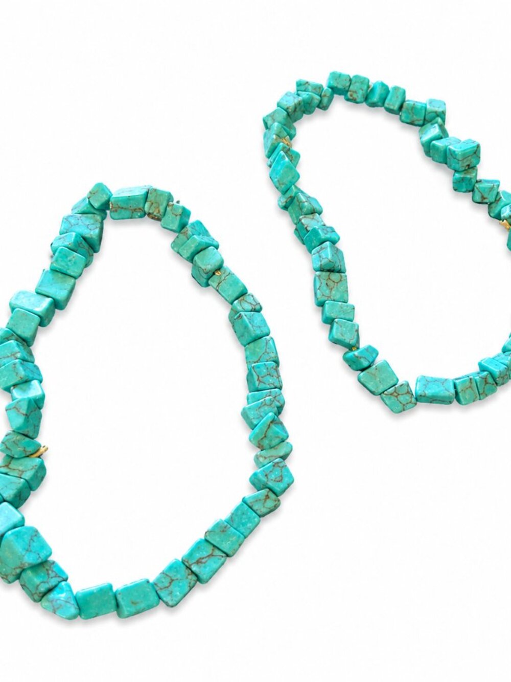 TURQUOISE Beaded Stretch Bracelets (set of 2)